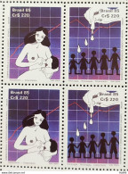 C 1465 Brazil Stamp Child Development UNICEF Woman Health Child 1985 Block Of 4 - Nuevos