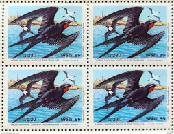 C 1461 Brazil Stamp Fauna Abrolhos Ave Bird 1985 Block Of 4 - Unused Stamps