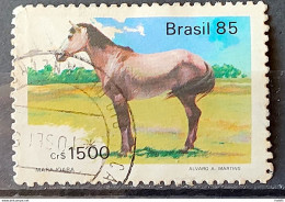 C 1445 Brazil Stamp Brazilian Breed Horses Marajoara 1985 Circulated 1 - Oblitérés