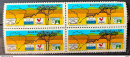 C 1443 Brazil Stamp National Climate Map Program 1985 Block Of 4 - Ongebruikt