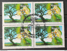 C 1441 Brazil Stamp Brasilia Botanical Garden Flor De Pequi 1985 CBC Brasilia Block Of 4 - Ungebraucht