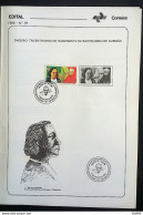 Brochure Brazil Edital 1985 39 Bartolomeu Gusmao Balloon With Stamp Side CBC SP Santos.jpg - Brieven En Documenten