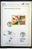 Brochure Brazil Edital 1985 36 Brazil PA RS BLA FLAGS WITH STAMP CBC SP - Covers & Documents