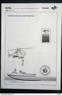 Brochure Brazil Edital 1985 17 Maritime Saving Ship Helicopter Divestore - Storia Postale