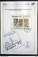 Brochure Brazil Edital 1985 14 Roupestres Paintings Art With Block Stamp - Storia Postale