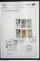 Brochure Brazil Edital 1985 13 Roupestres Paintings Art With Stamp CBC MG Belo Horizonte - Storia Postale