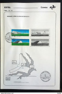 Brochure Brazil Edital 1985 10 Brasilia Theater With Stamp CBC DF Brasilia - Storia Postale