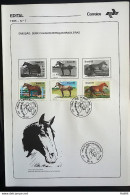 Brochure Brazil Edital 1985 07 Horses Of Races With Stamp CBC RJ - Covers & Documents