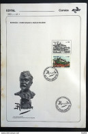 Brochure Brazil Edital 1985 01 Emilio Roude Art With Stamp CBC RJ - Covers & Documents