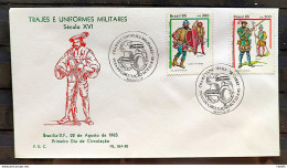 Brazil Envelope PVT FIL 26A 1985 Military Uniform Costumes CBC Brasilia 01 - FDC