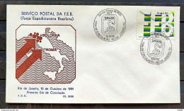 Brazil Envelope PVT FIL 030 1985 Brazilian Expeditionary Force FEB Militar Map CBC RJ 01 - FDC