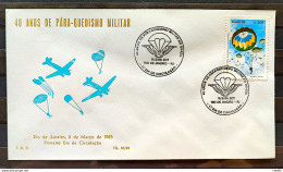 Brazil Envelope PVT FIL 005 1985 Military Parachuting Parachutes CBC RJ - FDC