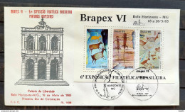 Brazil Envelope PVT FIL 014 1985 Cave Paintings Art Pre History CBC MG - FDC