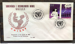 Brazil Envelope PVT FIL 016 1985 UNICEF Woman Child Development Health CBC Brasilia - FDC