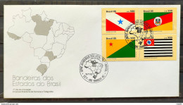 Brazil Envelope FDC 384 1985 Flag Of The States PA RS SP CBC AC 01 - FDC