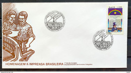 Brazil Envelope FDC 382 1985 Brazilian Press Jornal Bandeira Pernambuco Hat CBC PE 01 - FDC