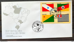 Brazil Envelope FDC 384 1985 Flag Of The States AC RS SP CBC PA 01 - FDC