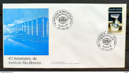 Brazil Envelope FDC 357 1985 Instituto Rio Branco Diplomacy International Relations CBC Brasilia 02 - FDC