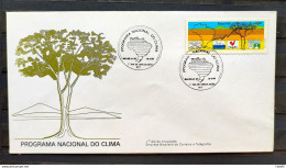 Brazil Envelope FDC 354 1985 National Climate Program Map Ship Galo CBC Brasilia 04 - FDC