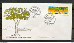 Brazil Envelope FDC 354 1985 National Climate Program Map Ship Galo CBC Brasilia 03 - FDC