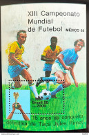 B 70 Brazil Stamp Mexico Soccer World Cup 1985 - Ungebraucht