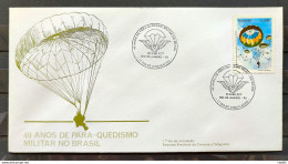 Brazil Envelope FDC 353 1985 Military Parachute Skydiver CBC RJ 02 - FDC