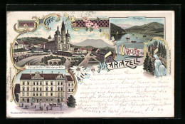 Lithographie Mariazell, Erlassee, Carl Laufenstein`s Hotel Schwarzer Adler  - Sonstige & Ohne Zuordnung