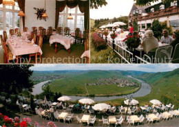 73641790 Leiwen Mosel Restaurant Cafe Hotel Zummethof Terrasse Landschaftspanora - Autres & Non Classés