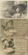 2668 Lot De 3 CPA Femme ( Femmes ) En Chapeau - Années 1900 - Belle époque - Women