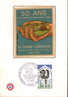 CARTE MAXIMUM 1973 50 ANS CHAMBRE D'AGRICULTURE - 1980-1989