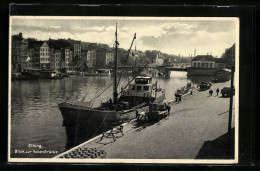 AK Elbing / Elblag, Blick Zur Hohen Brücke  - Westpreussen