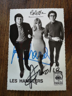 Carte Pub Artiste - Les Hamsters - CBS Disque + Autographe Dédicace - Sänger Und Musikanten