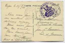 PUY DE DOME CARTE ROYAT + CACHET VIOLET ETABLISSEMENT CENTRAL MATERIEL DE LA RADIO TELEGRAPHIE 16.8.1940 - 2. Weltkrieg 1939-1945