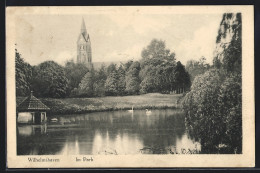 AK Wilhelmshaven, Parkteich, Blick Zur Kirche  - Wilhelmshaven