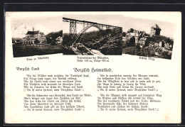 AK Müngsten, Blick Zur Brücke, Schloss Burg Und Dom Zu Altenberg, Text Bergisch Heimatlied  - Other & Unclassified