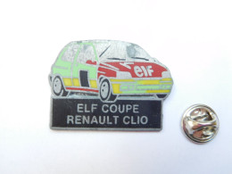 Pin's En Zamac ,  Auto Renault Clio , Coupe ELF , Mat , Signé EBC - Renault