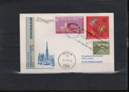 Schweiz Luftpost FFC Swissair  3.4.1973 Karachi - Wien - Premiers Vols