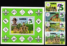 Samoa 481-484 Und Block 8 Postfrisch Pfadfinder #IO621 - Samoa
