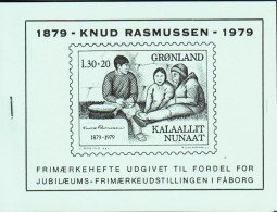 1979. GRØNLAND.  Knud Rasmussen 130+20 Øre Red 4-Block. Private Stamp Booklet Produced By A S... (Michel 116) - JF545579 - Ungebraucht
