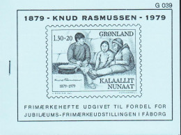 1979. GRØNLAND.  Knud Rasmussen 130+20 Øre Red Upper Margin 4-Block With Number G 039. Privat... (Michel 116) - JF545580 - Nuevos