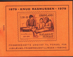 1979. GRØNLAND.  Knud Rasmussen 130+20 Øre Red 4-Block. Private Stamp Booklet Produced By A S... (Michel 116) - JF545582 - Nuevos