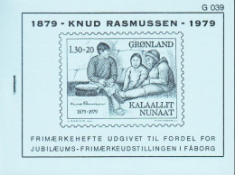 1979. GRØNLAND.  Knud Rasmussen 130+20 Øre Red Upper Margin 4-Block With Number G 039. Privat... (Michel 116) - JF545584 - Ongebruikt