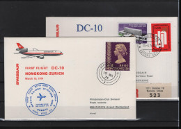 Schweiz Luftpost FFC Swissair  15.3.1974 Zürich - Hong Kong Vv - First Flight Covers