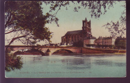 78 - MANTES - BORDS DE SEINE ET LA CATHEDRALE - COLORISEE -  - Mantes La Ville