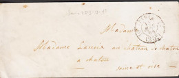 1854. FRANCE. Small Old Cover Cancelled PARIS 25c 15 JUEN 54. Arrival Cancel Reverse. - JF545630 - 1801-1848: Vorläufer XIX