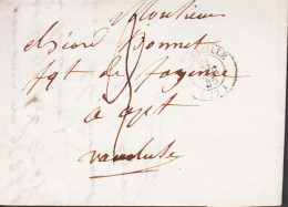 1845. FRANCE. Small Old Cover Cancelled MARSEILLE  31 DEC 1845. Arrival Cancel Reverse APT 1 JANV 1846. Or... - JF545632 - 1801-1848: Vorläufer XIX