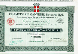 73-CHAMOISERIE-GANTERIE HIPPOLYTE BAL.    CHAMBERY - Otros & Sin Clasificación