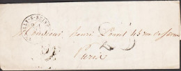 1851. FRANCE. Very Small Old Cover Cancelled NEUILLY S SEINE 9 SEPT 51 + Postage 25. Arrival Cancel Revers... - JF545644 - 1801-1848: Précurseurs XIX