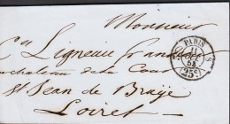 1853. FRANCE. Small Old Cover Cancelled PARIS 11 OCT 53 25 C. Reverse Arrival Cancel ORLEANS 12 OUT 53. - JF545647 - 1801-1848: Precursors XIX