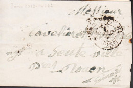 1854. FRANCE. Small Old Cover Cancelled PARIS 6 AVRIL 54  25 C. Reverse Arrival Cancel ROUEN 7 AVRIL 54. O... - JF545649 - 1801-1848: Précurseurs XIX